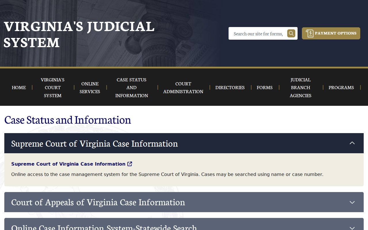 Virginia case information hub for Dickenson County criminal court records
